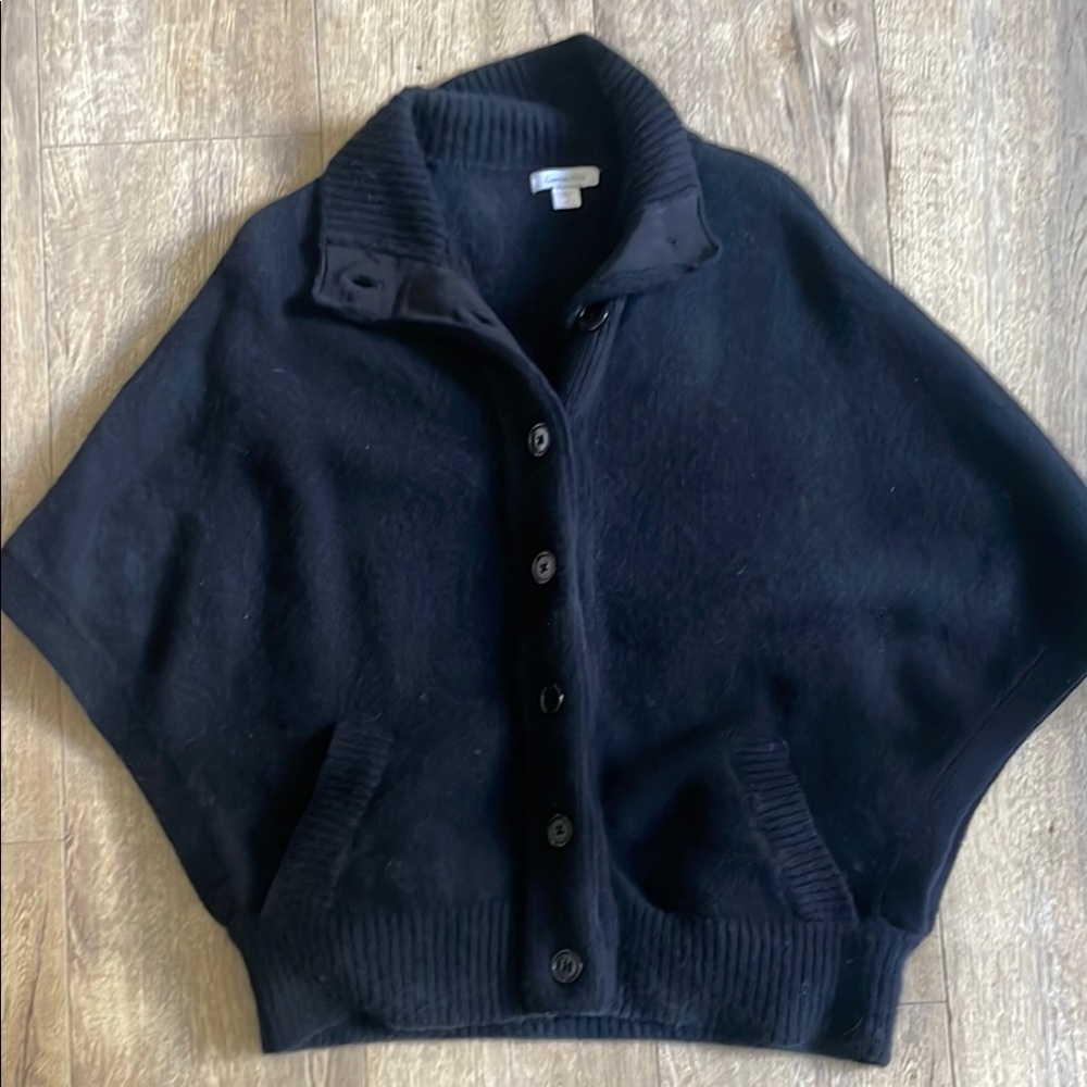 Garnet Hill Black Shrug Sweater with Relaxed Fit size small
